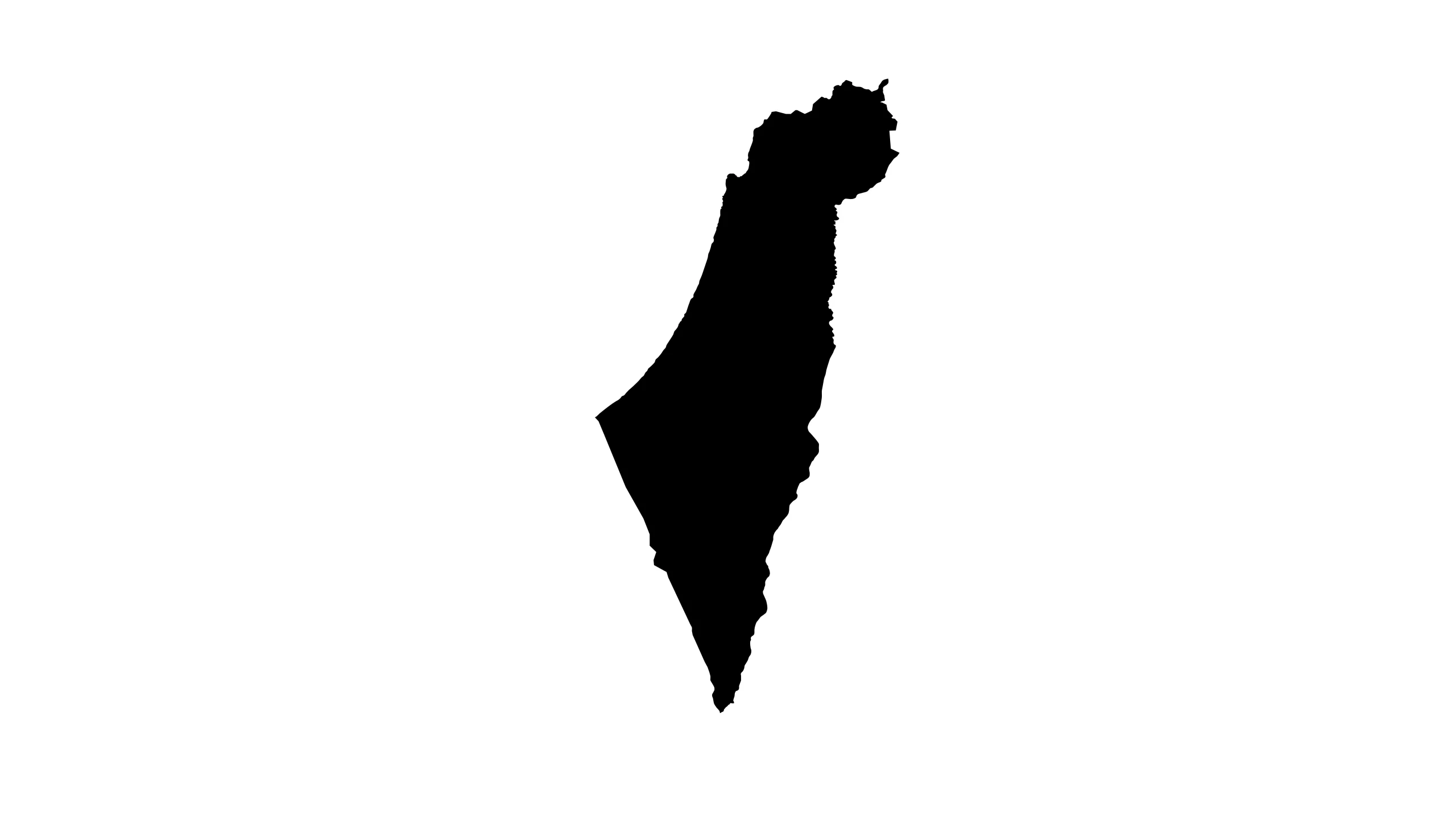 Silueta del mapa de Israel y Palestina