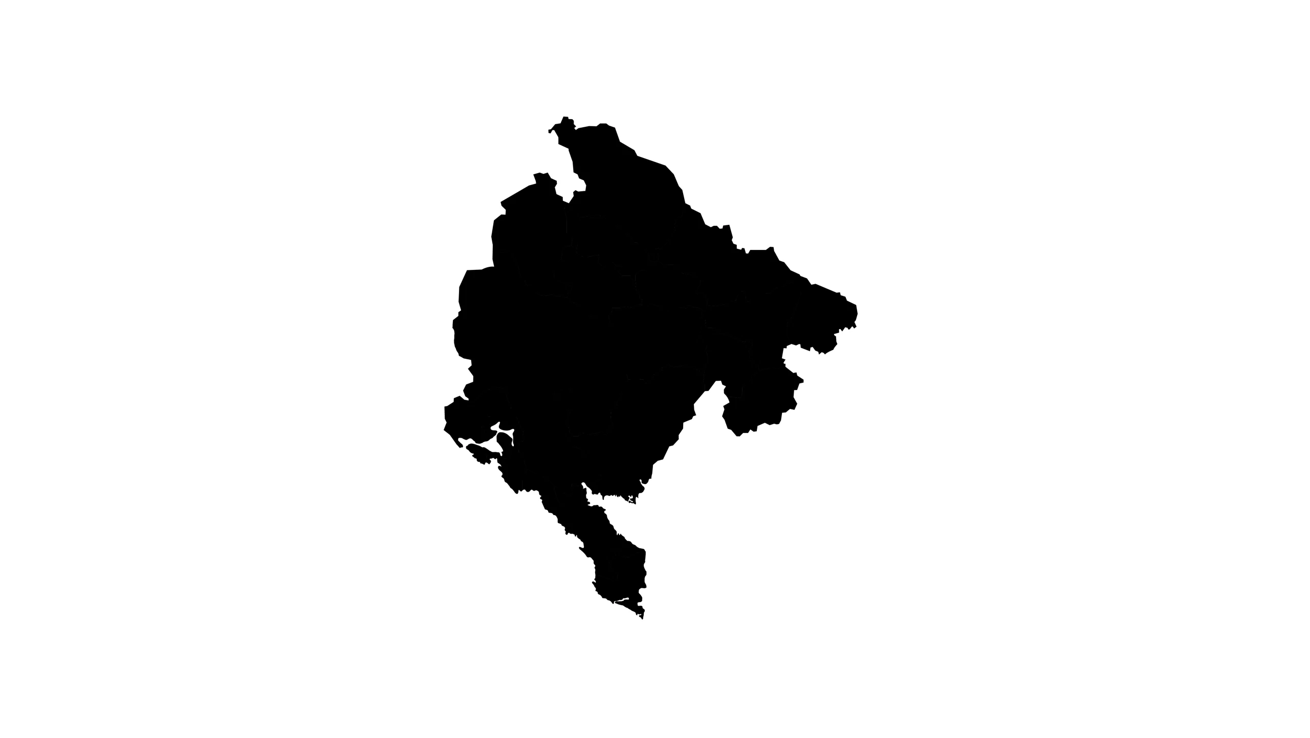 Silueta del mapa de Montenegro