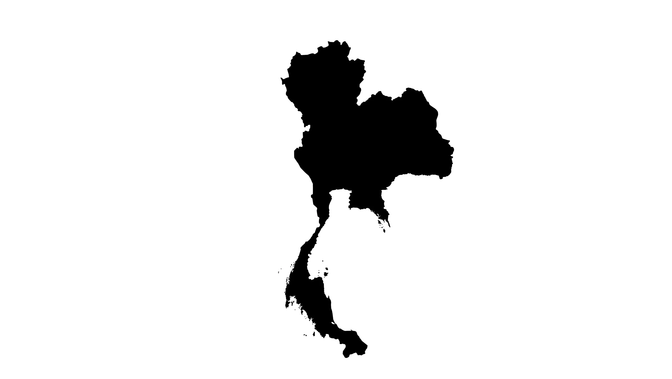 Silueta del mapa de Tailandia